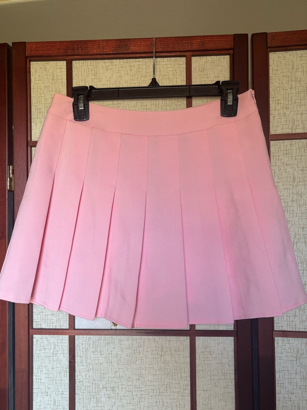 Pink Pleated Miniskirt with built-in safety shorts - Like New